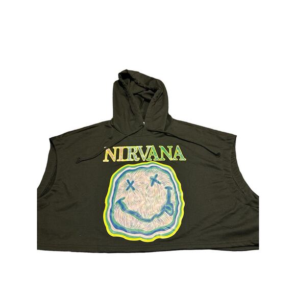 Super Sick!!!! So Cute! Nirvana Hoodie Crop Top Y2K Forever! - Picture 2 of 5